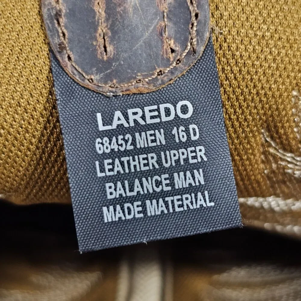 Laredo Birchwood 68452 Mens 16 D Brown Distressed Leather Western Cowboy Boots